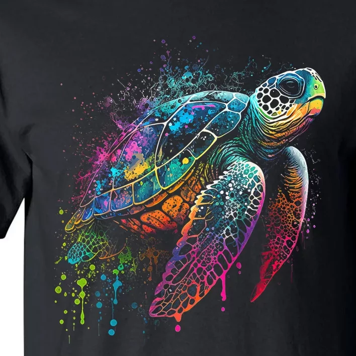 Sea Turtle Beach Lover Ocean Animal Novelty Tall T-Shirt