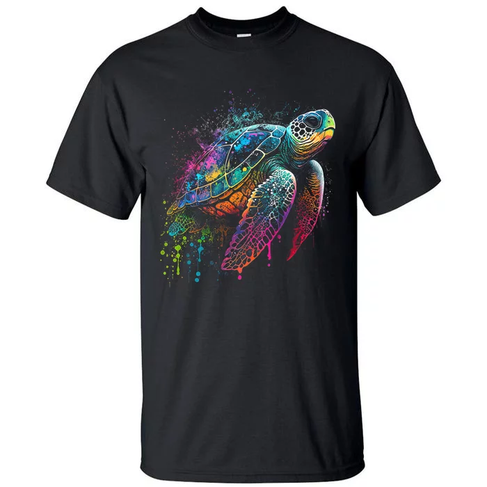 Sea Turtle Beach Lover Ocean Animal Novelty Tall T-Shirt