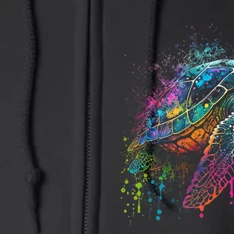 Sea Turtle Beach Lover Ocean Animal Novelty Full Zip Hoodie