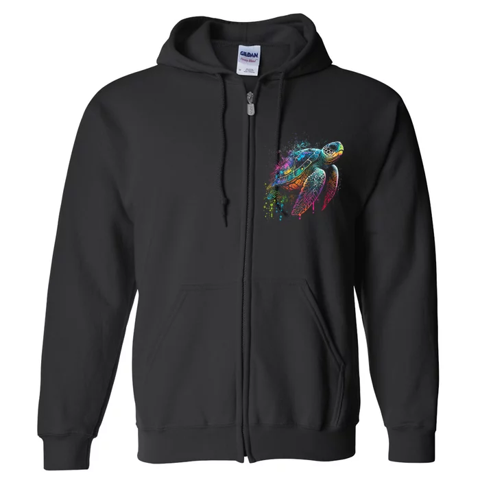 Sea Turtle Beach Lover Ocean Animal Novelty Full Zip Hoodie