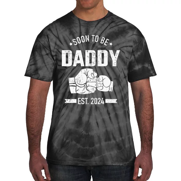 Soon To Be Daddy Est. 2024 For Dad Pregnancy Announcement Tie-Dye T-Shirt