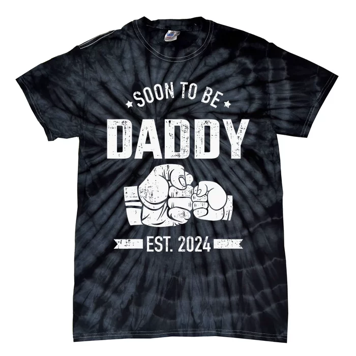 Soon To Be Daddy Est. 2024 For Dad Pregnancy Announcement Tie-Dye T-Shirt