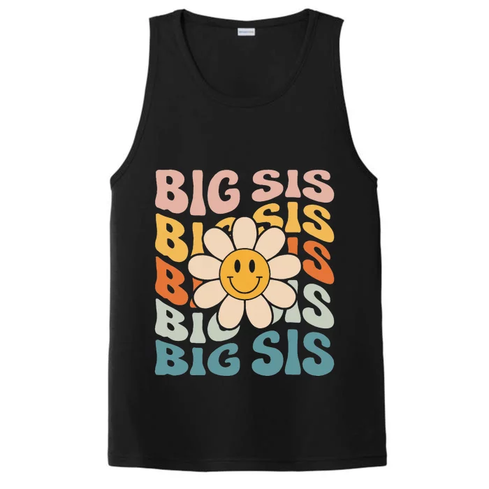 Soon To Be New Big Sister Retro Proud Big Sis Performance Tank