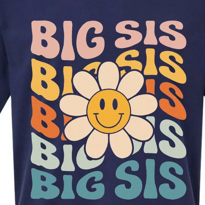 Soon To Be New Big Sister Retro Proud Big Sis Sueded Cloud Jersey T-Shirt