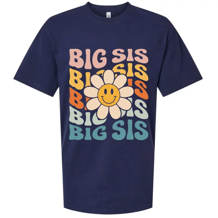 Soon To Be New Big Sister Retro Proud Big Sis Sueded Cloud Jersey T-Shirt