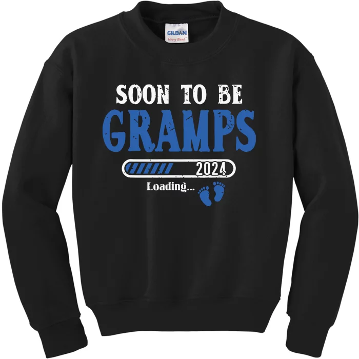 Soon To Be Gramps Est2024 New Dad Pregnancy Kids Sweatshirt