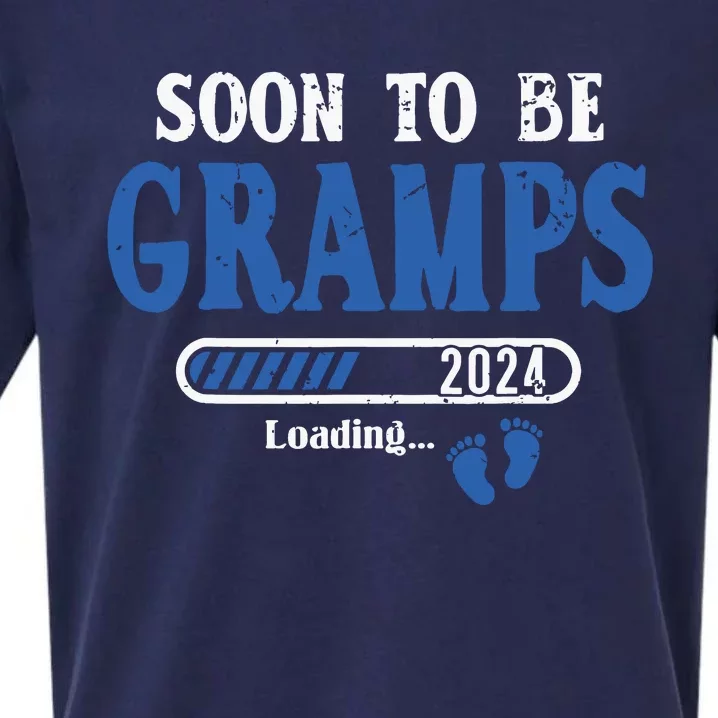 Soon To Be Gramps Est2024 New Dad Pregnancy Sueded Cloud Jersey T-Shirt