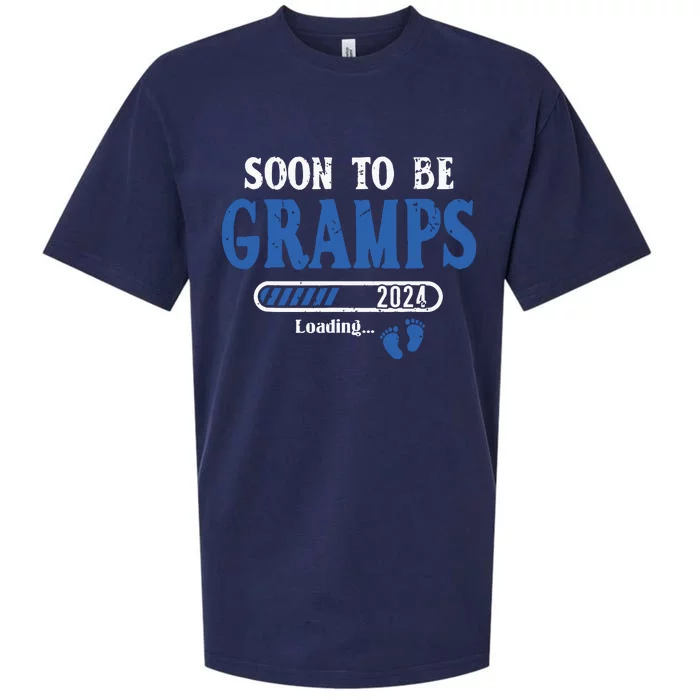 Soon To Be Gramps Est2024 New Dad Pregnancy Sueded Cloud Jersey T-Shirt