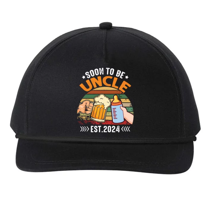 Soon To Be Uncle Again 2024 Funny Pregnancy Announcement Dad Snapback Five-Panel Rope Hat