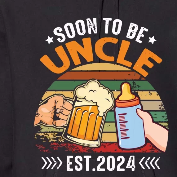 Soon To Be Uncle Again 2024 Funny Pregnancy Announcement Dad Premium Hoodie