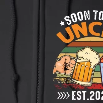 Soon To Be Uncle Again 2024 Funny Pregnancy Announcement Dad Full Zip Hoodie