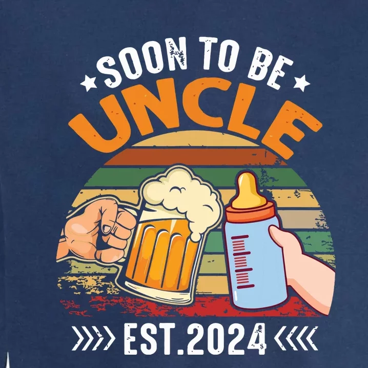 Soon To Be Uncle Again 2024 Funny Pregnancy Announcement Dad Garment-Dyed Sweatshirt