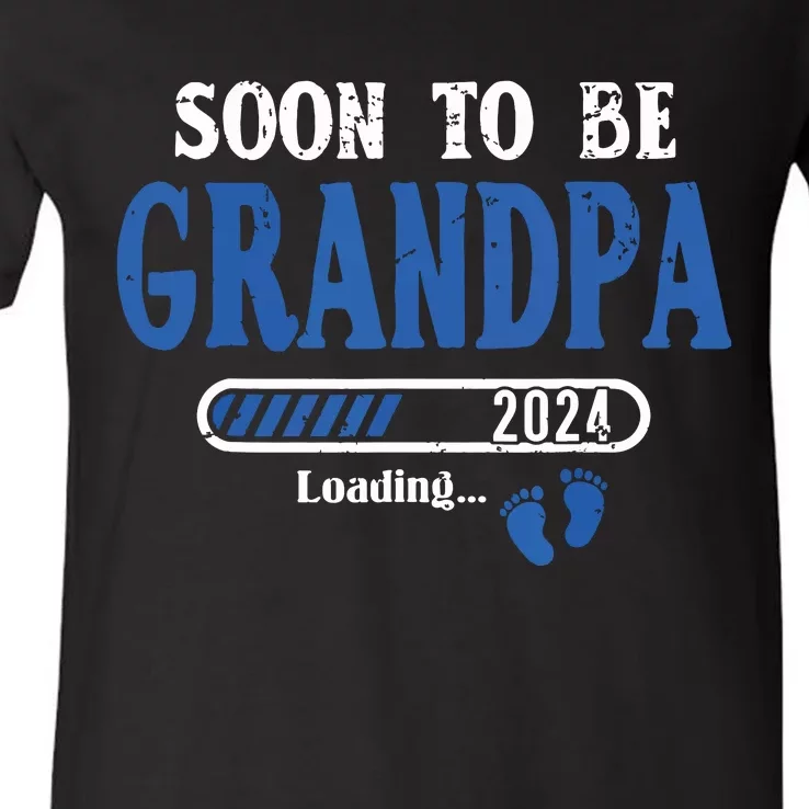 Soon To Be Grandpa Est2024 New Grandpa Pregnancy V-Neck T-Shirt