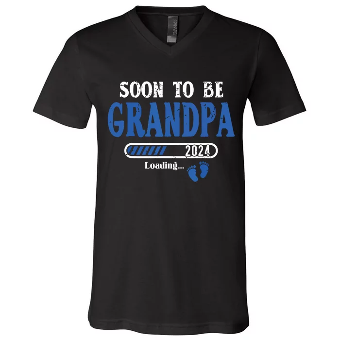 Soon To Be Grandpa Est2024 New Grandpa Pregnancy V-Neck T-Shirt