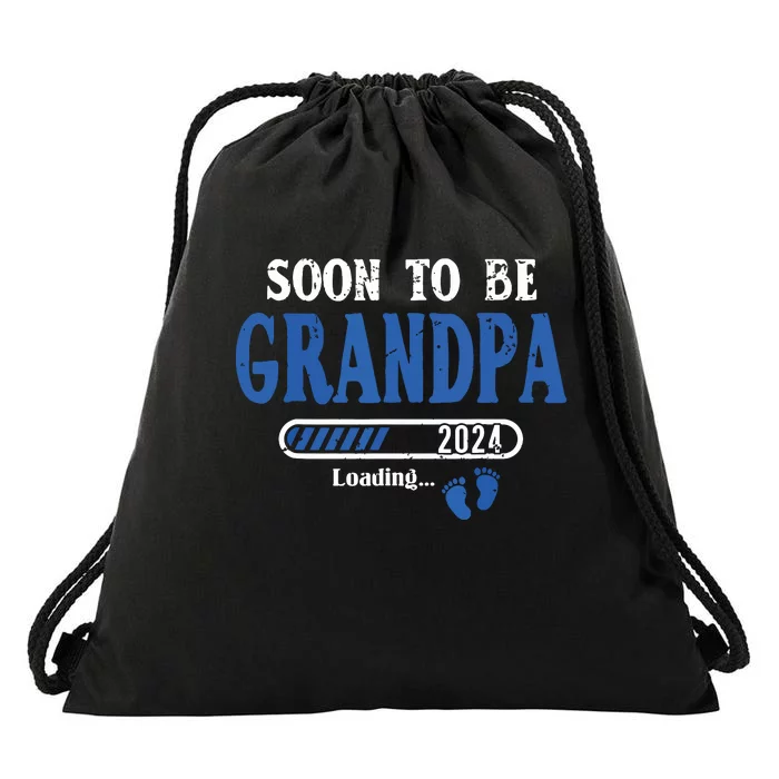 Soon To Be Grandpa Est2024 New Grandpa Pregnancy Drawstring Bag