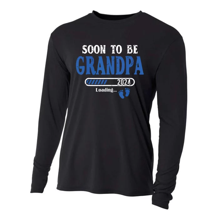 Soon To Be Grandpa Est2024 New Grandpa Pregnancy Cooling Performance Long Sleeve Crew