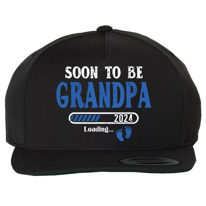 Soon To Be Grandpa Est2024 New Grandpa Pregnancy Wool Snapback Cap