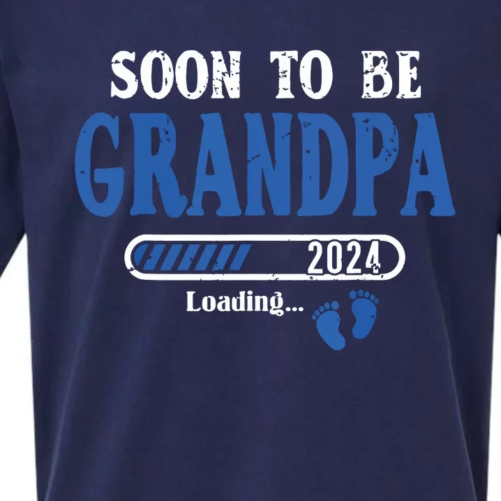 Soon To Be Grandpa Est2024 New Grandpa Pregnancy Sueded Cloud Jersey T-Shirt