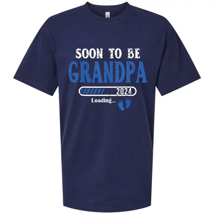 Soon To Be Grandpa Est2024 New Grandpa Pregnancy Sueded Cloud Jersey T-Shirt