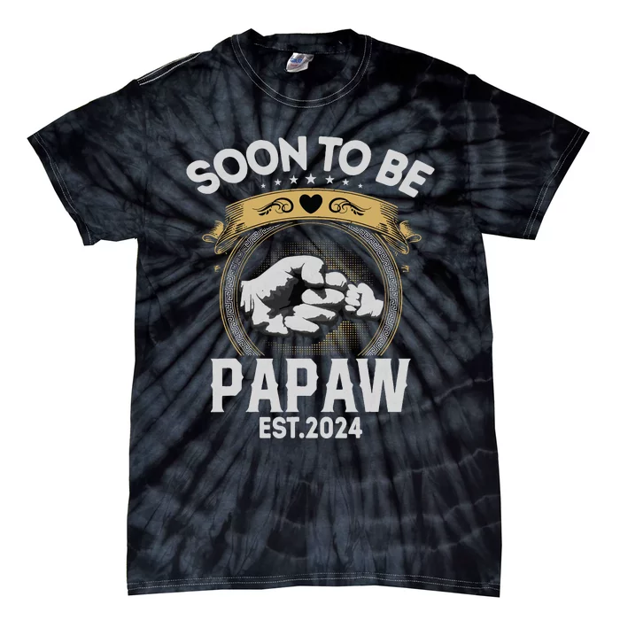 Soon To Be Papaw Est 2024 New Dad Promoted To Papaw Tie-Dye T-Shirt