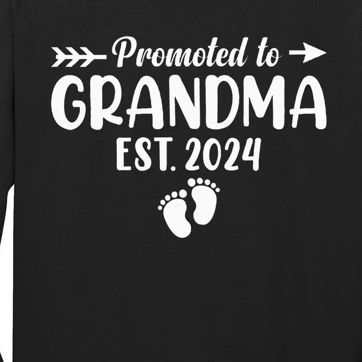 Soon To Be Grandma 2024 Gift Promoted To Grandma Est 2024 Tall Long Sleeve T-Shirt