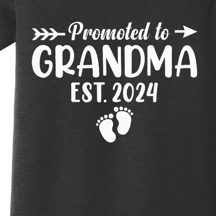 Soon To Be Grandma 2024 Gift Promoted To Grandma Est 2024 Baby Bodysuit