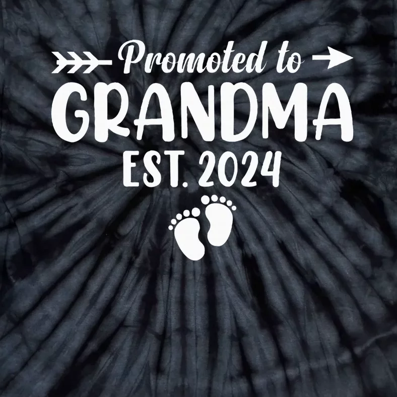 Soon To Be Grandma 2024 Gift Promoted To Grandma Est 2024 Tie-Dye T-Shirt