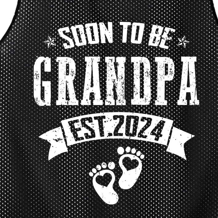 Soon To Be Grandpa Promoted To Grandpa 2024 Mesh Reversible Basketball Jersey Tank