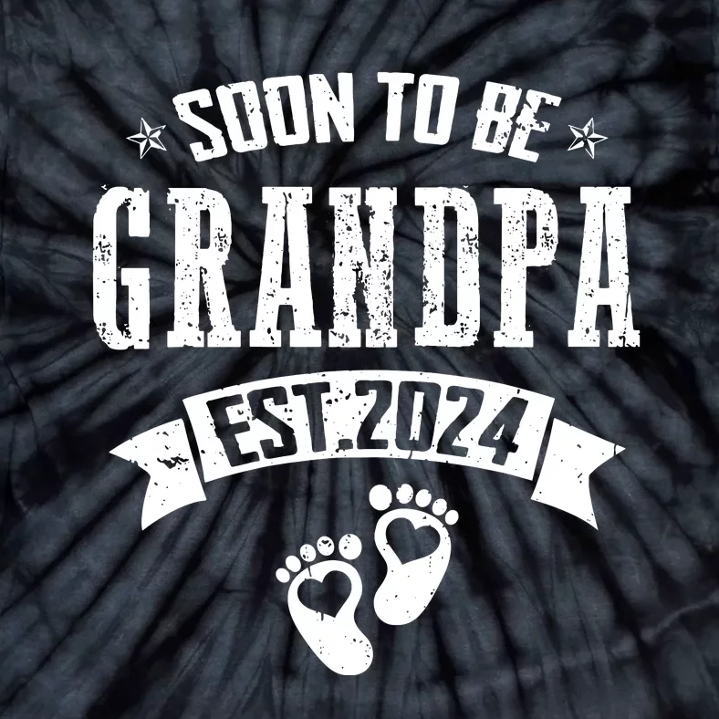 Soon To Be Grandpa Promoted To Grandpa 2024 Tie-Dye T-Shirt