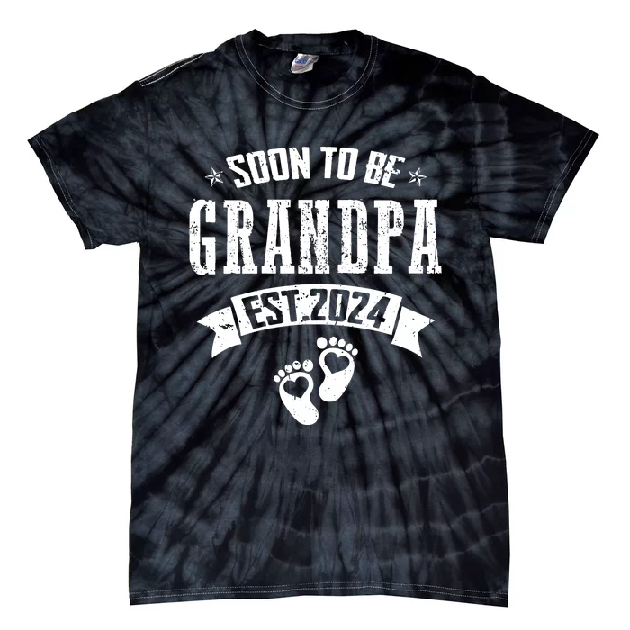 Soon To Be Grandpa Promoted To Grandpa 2024 Tie-Dye T-Shirt