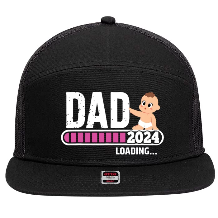 Soon To Be Dad 2024 Dad Est 2024 First Time Daddy 2024 7 Panel Mesh Trucker Snapback Hat