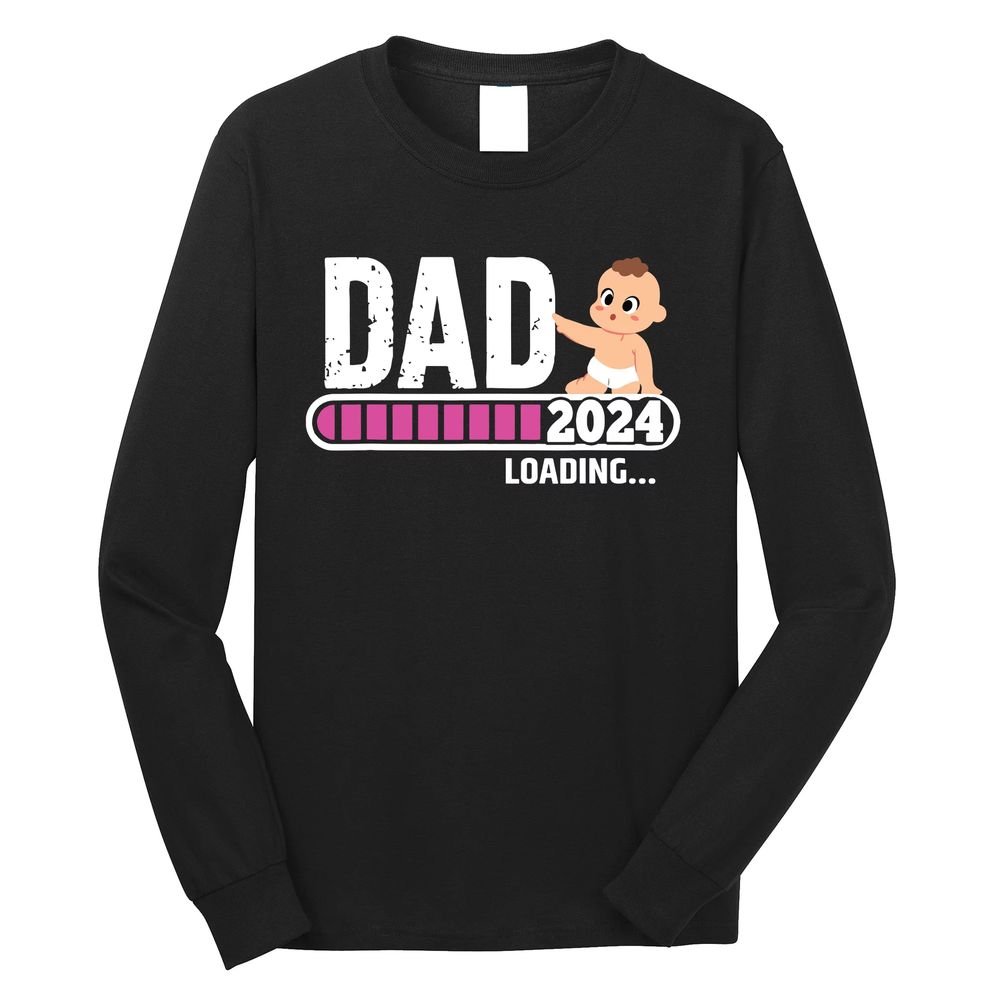 Soon To Be Dad 2024 Dad Est 2024 First Time Daddy 2024 Long Sleeve   Stb4846583 Soon To Be Dad 2024 Dad Est 2024 First Time Daddy 2024  Black Al Garment.webp