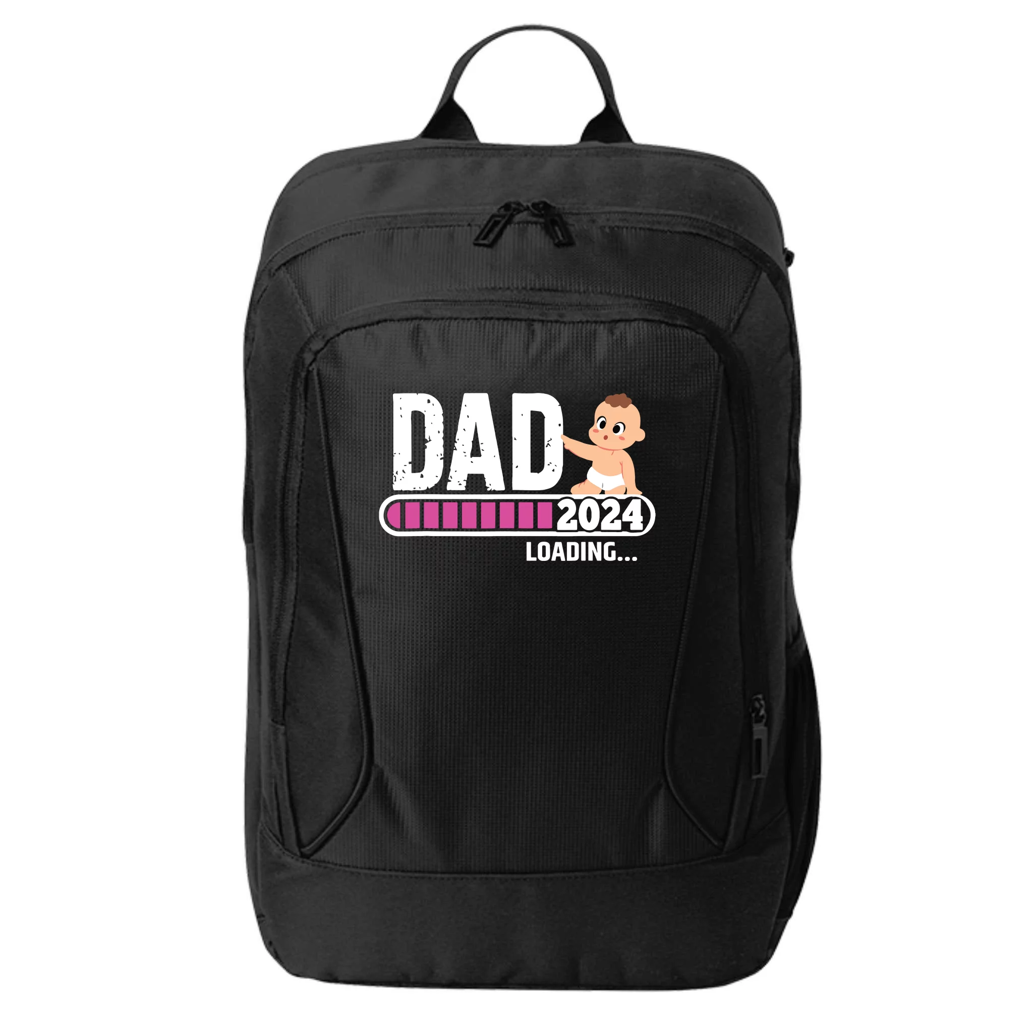 Soon To Be Dad 2024 Dad Est 2024 First Time Daddy 2024 City Backpack   Stb4846583 Soon To Be Dad 2024 Dad Est 2024 First Time Daddy 2024  Black Bg222 Garment.webp