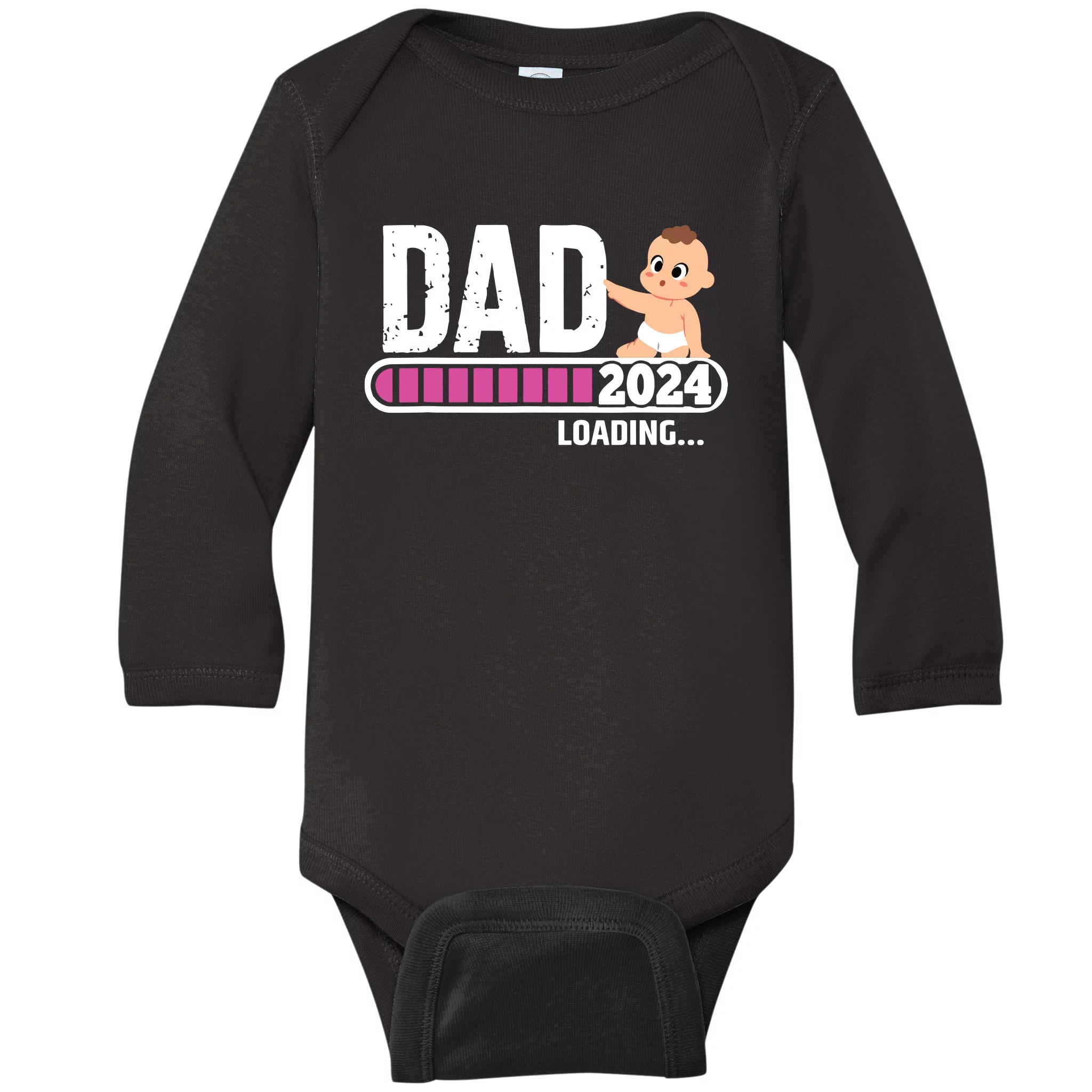 Soon To Be Dad 2024 Dad Est 2024 First Time Daddy 2024 Baby Long Sleeve   Stb4846583 Soon To Be Dad 2024 Dad Est 2024 First Time Daddy 2024  Black Lss Garment.webp