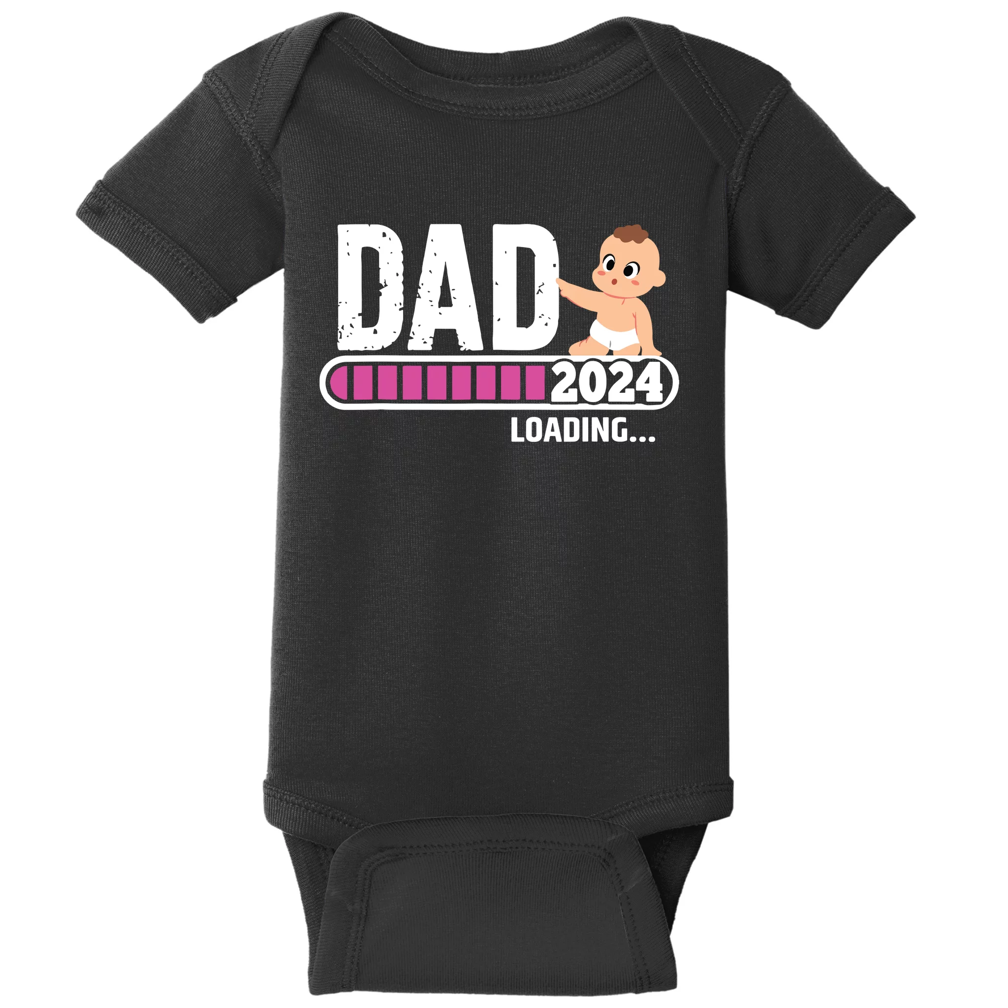 Soon To Be Dad 2024 Dad Est 2024 First Time Daddy 2024 Baby Bodysuit   Stb4846583 Soon To Be Dad 2024 Dad Est 2024 First Time Daddy 2024  Black Ss Garment.webp