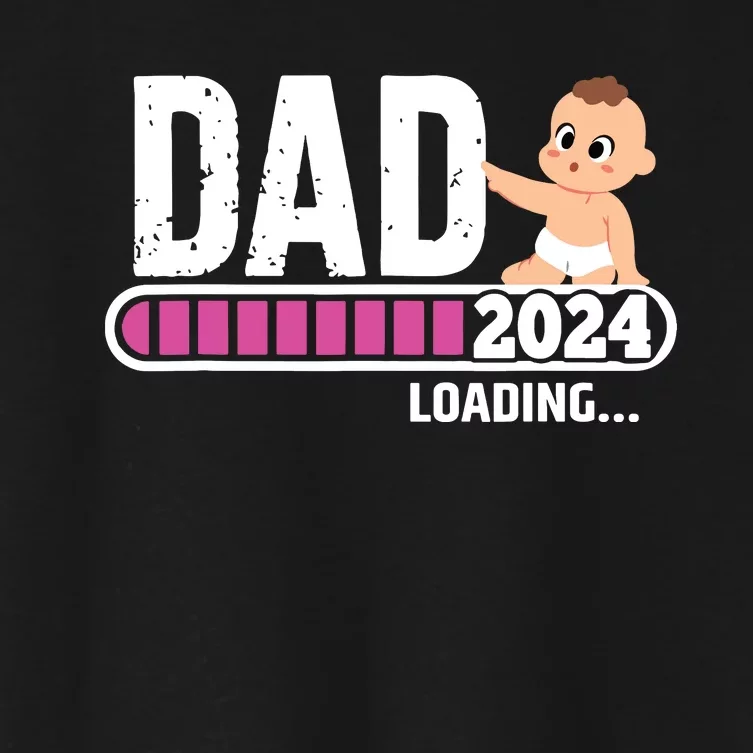 Soon To Be Dad 2024 Dad Est 2024 First Time Daddy 2024 Women's Crop Top Tee