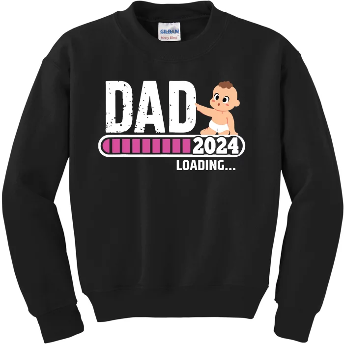 Soon To Be Dad 2024 Dad Est 2024 First Time Daddy 2024 Kids Sweatshirt