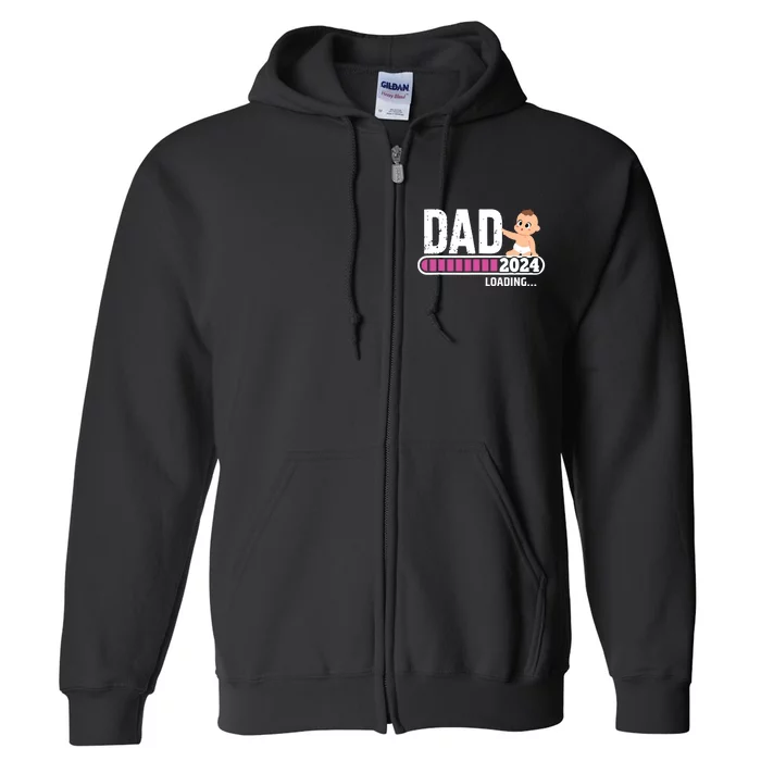 Soon To Be Dad 2024 Dad Est 2024 First Time Daddy 2024 Full Zip Hoodie