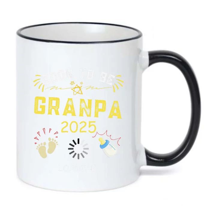 Soon To Be Grandpa 2025 Loading Promoted To Grandpa 2025 Black Color Changing Mug