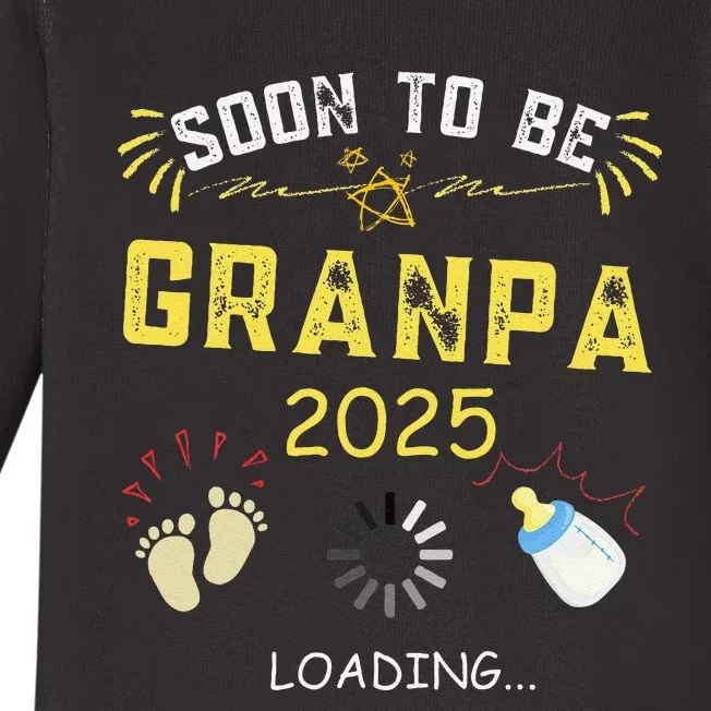 Soon To Be Grandpa 2025 Loading Promoted To Grandpa 2025 Baby Long Sleeve Bodysuit