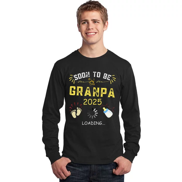 Soon To Be Grandpa 2025 Loading Promoted To Grandpa 2025 Tall Long Sleeve T-Shirt