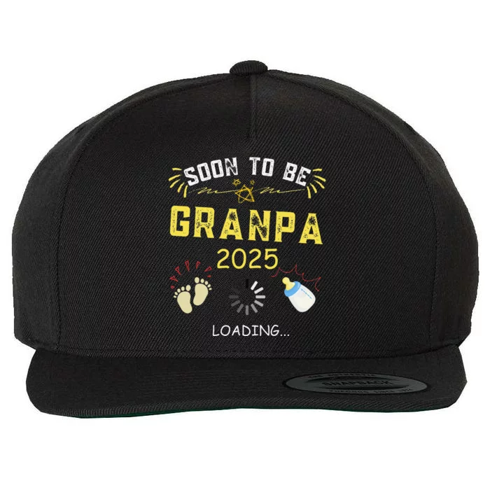 Soon To Be Grandpa 2025 Loading Promoted To Grandpa 2025 Wool Snapback Cap