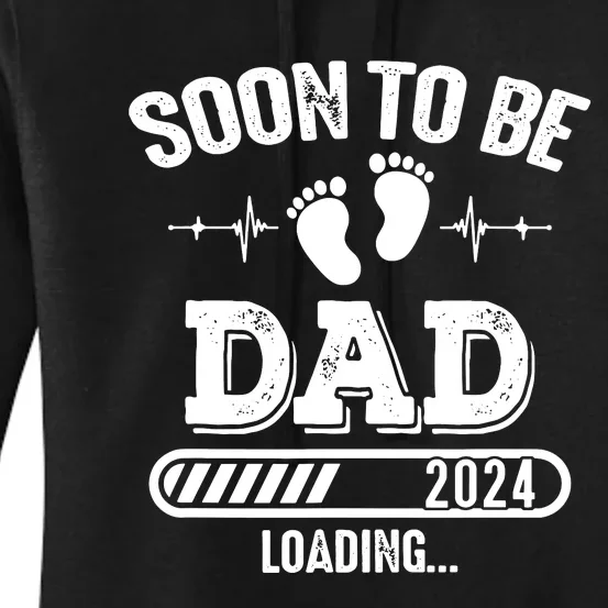 Soon To Be Dad 2024 Loading For Pregnancy Announcement Women's Pullover Hoodie