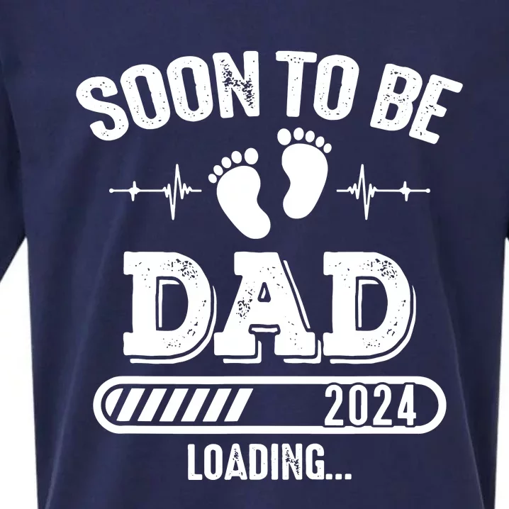 Soon To Be Dad 2024 Loading For Pregnancy Announcement Sueded Cloud Jersey T-Shirt