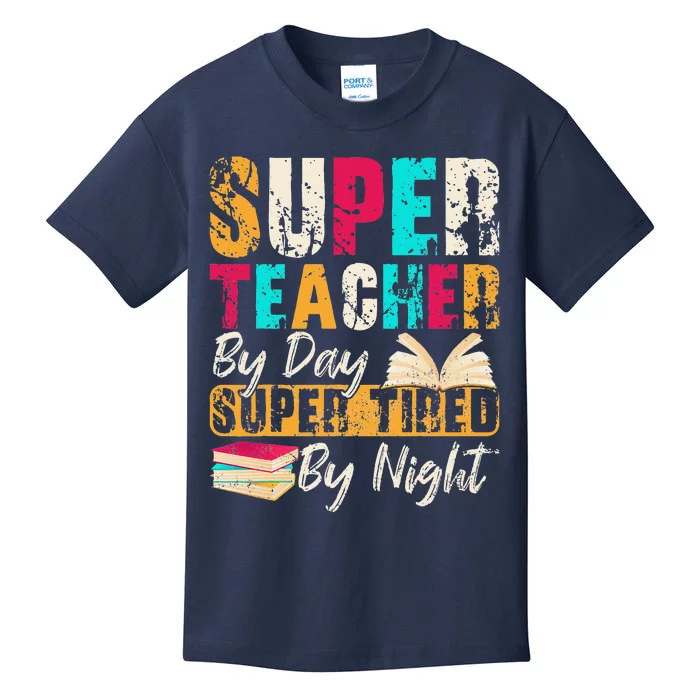 Super Teacher By Day Super Tired By Night Kids T-Shirt