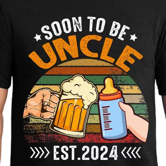 Soon To Be Uncle Again 2024 Funny Pregnancy Announcement Dad Pajama Set