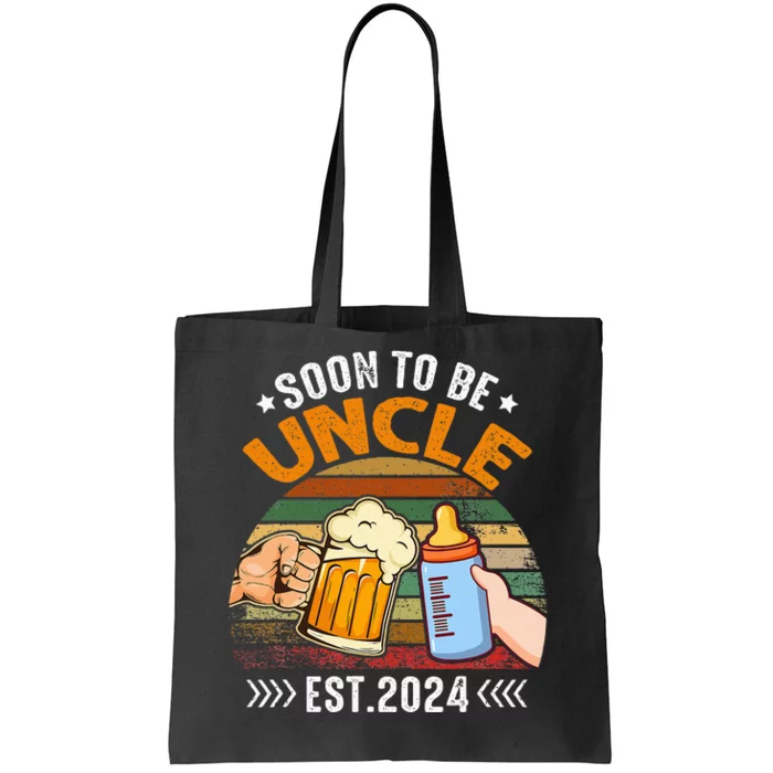 Soon To Be Uncle Again 2024 Funny Pregnancy Announcement Dad Tote Bag