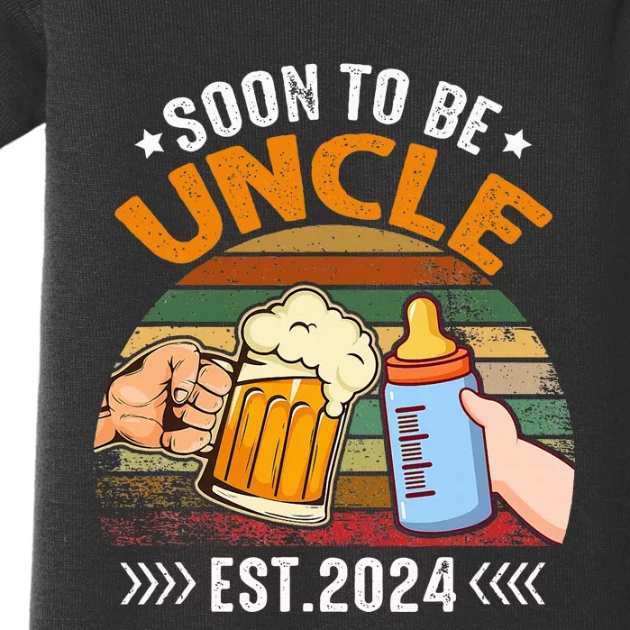 Soon To Be Uncle Again 2024 Funny Pregnancy Announcement Dad Baby Bodysuit