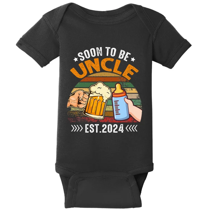 Soon To Be Uncle Again 2024 Funny Pregnancy Announcement Dad Baby Bodysuit