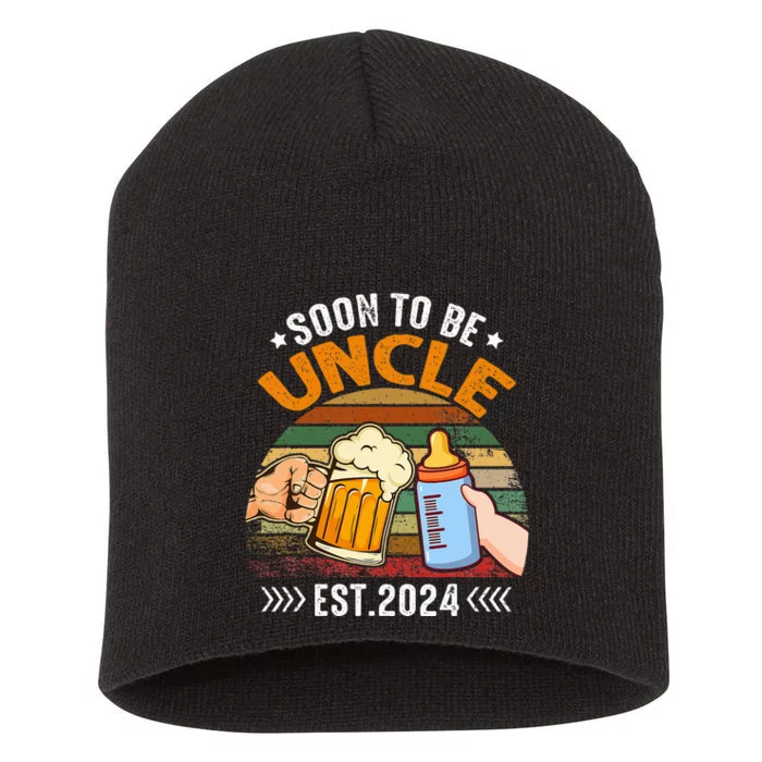 Soon To Be Uncle Again 2024 Funny Pregnancy Announcement Dad Short Acrylic Beanie